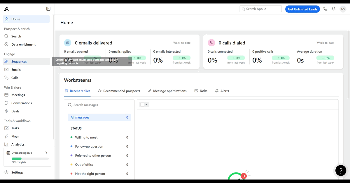 How to do a sanity check for your sequence in Apollo.ai screenshot