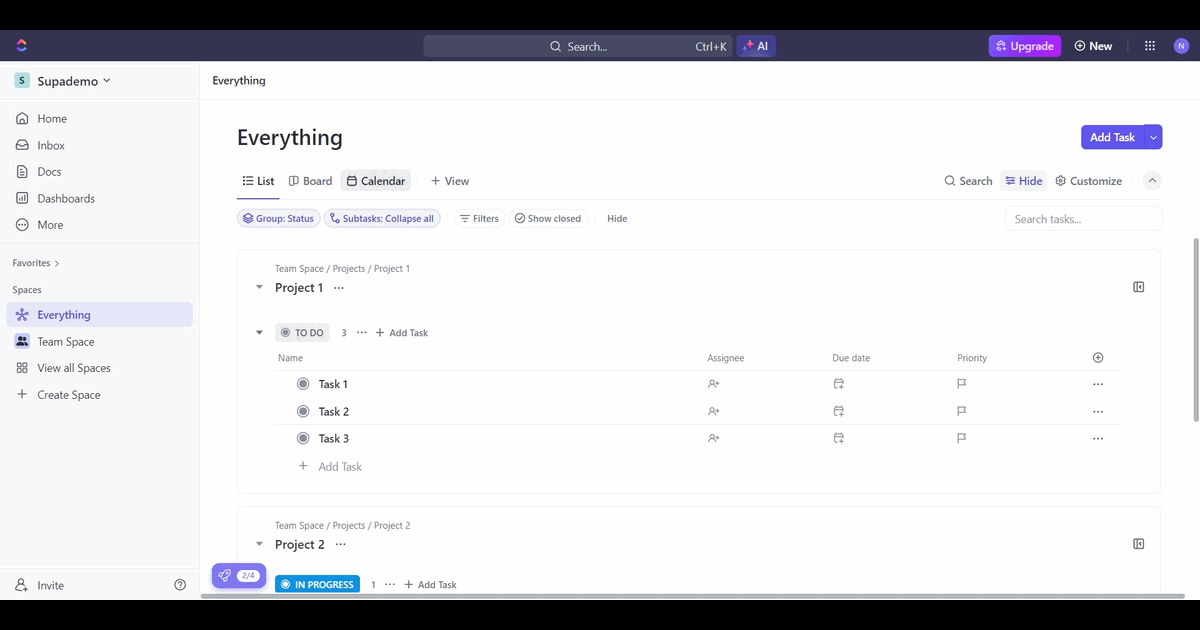 How to set a recurring task in ClickUp screenshot