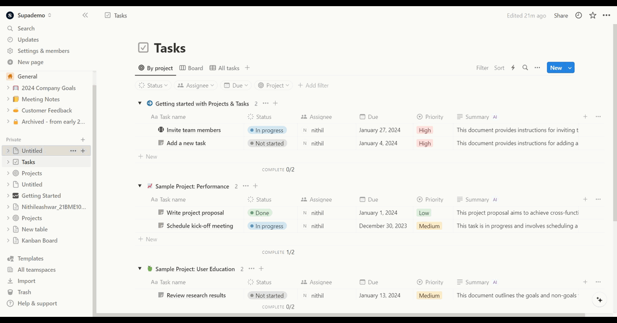 How to create a gallery in Notion screenshot