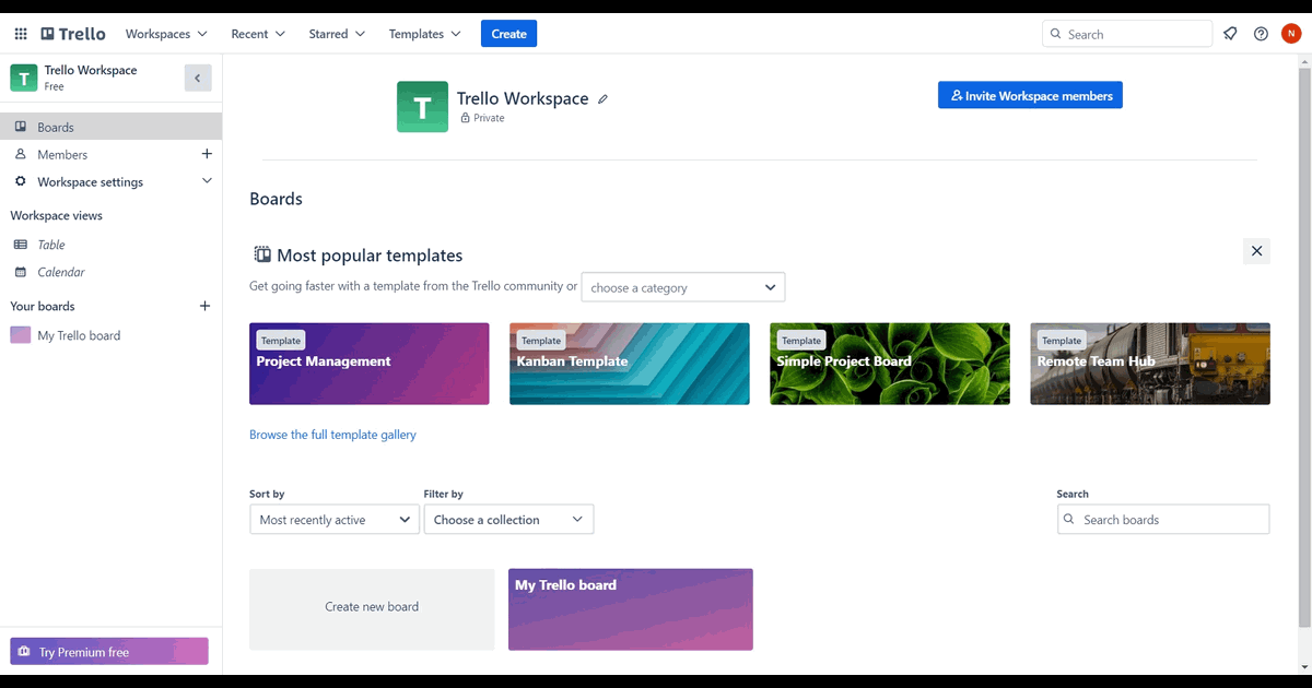 How to invite members to your Trello workspace screenshot