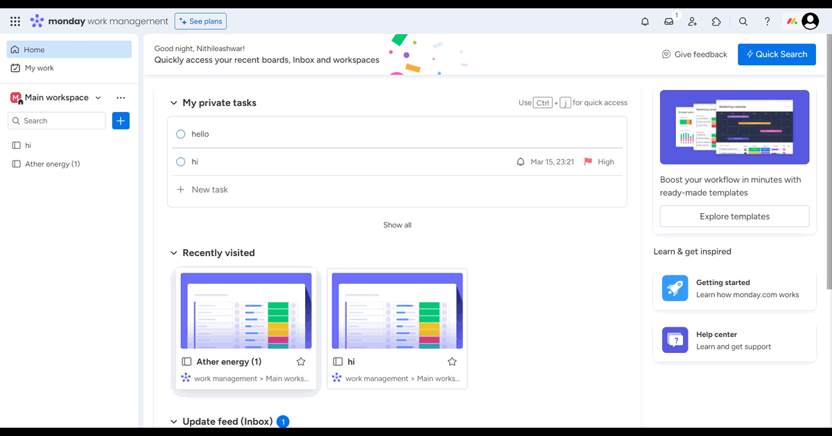 How to move data from one task to other in Monday.com screenshot