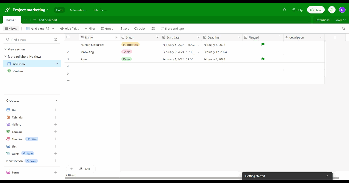 How to group a record in Airtable screenshot