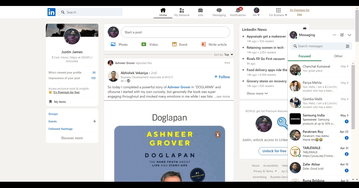 How to change your LinkedIn profile view settings screenshot