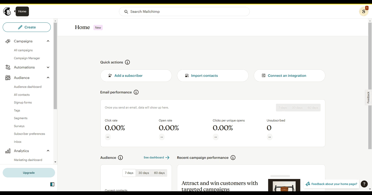 How to add a subscriber in Mailchimp screenshot