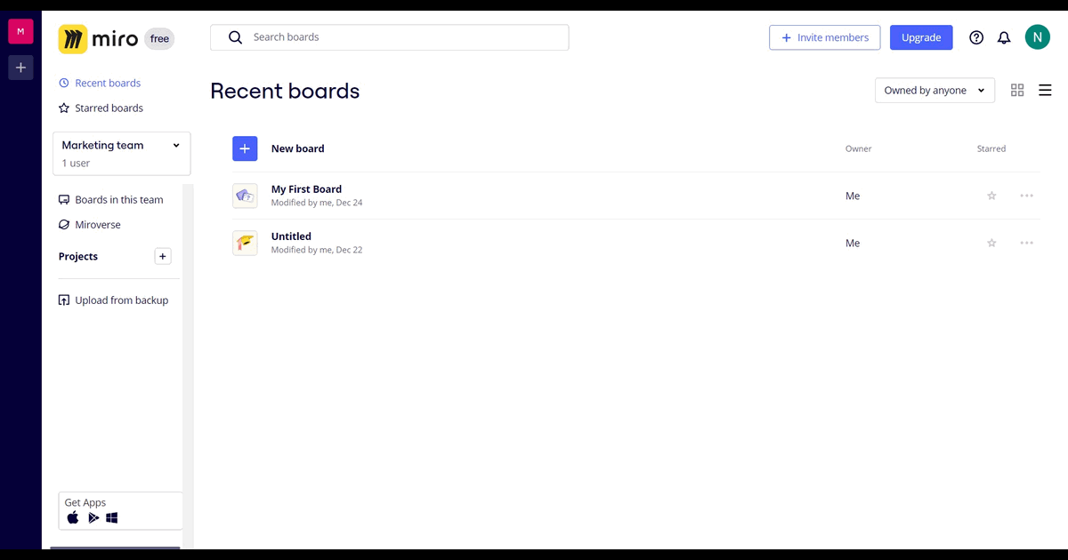 How to hide collaborator's cursor in Miro screenshot