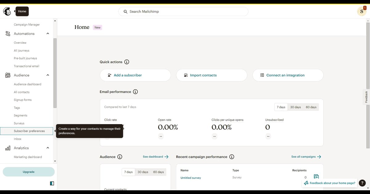 How to add subscriber preferences in Mailchimp screenshot