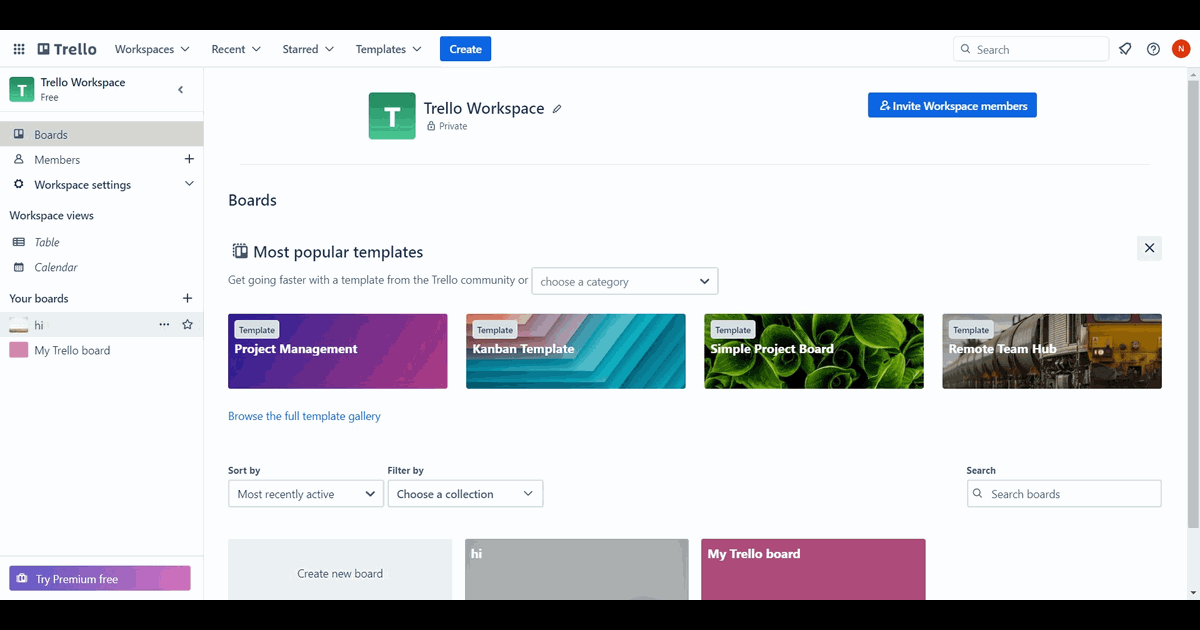How to delete a board - Trello screenshot