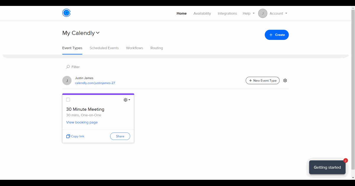How to schedule blocks for vacations and time-offs in Calendly screenshot