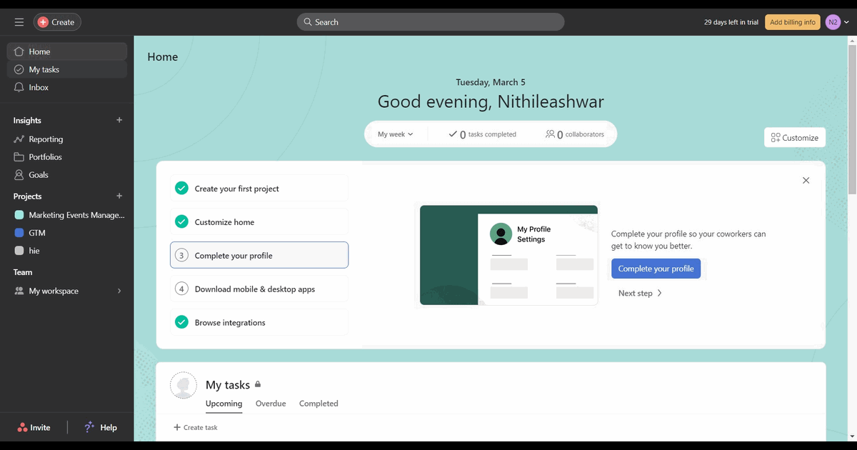 How to set a milestone in Asana screenshot