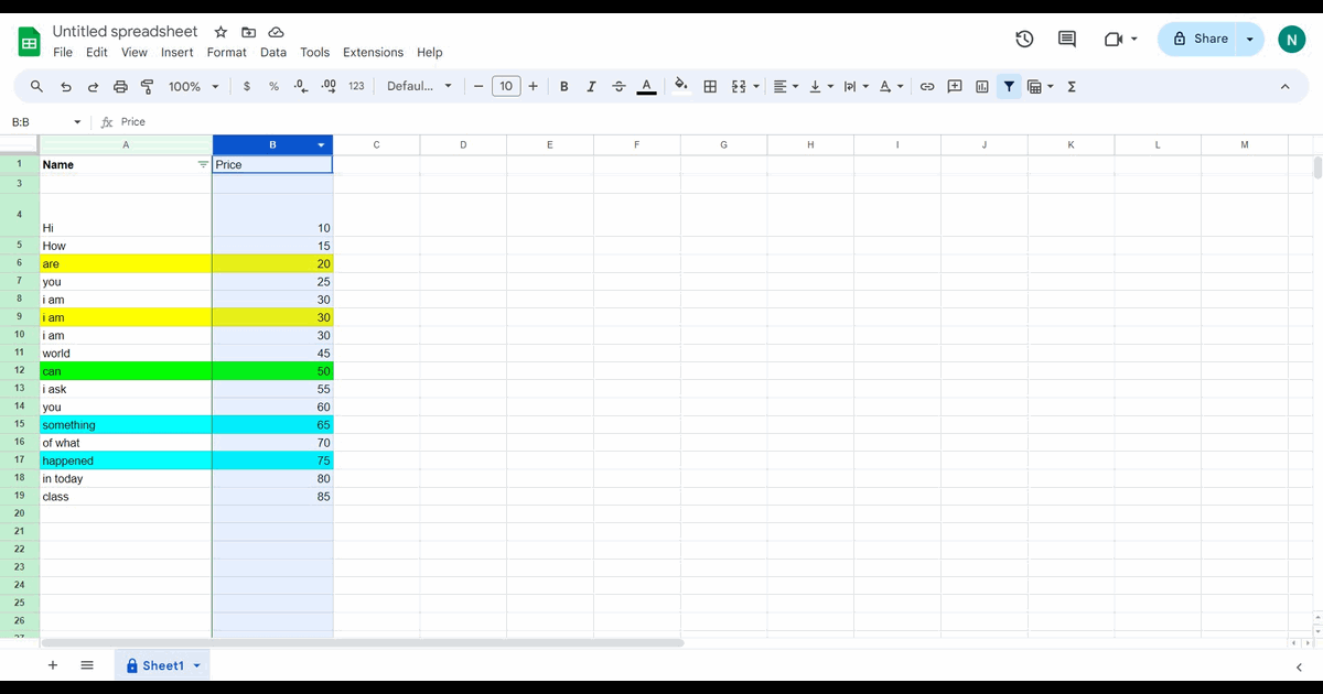 How to format currencies in Google Sheets screenshot