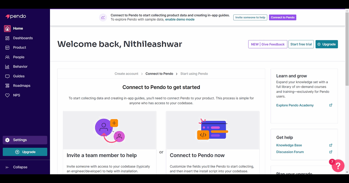 How to download a Pendo agent screenshot