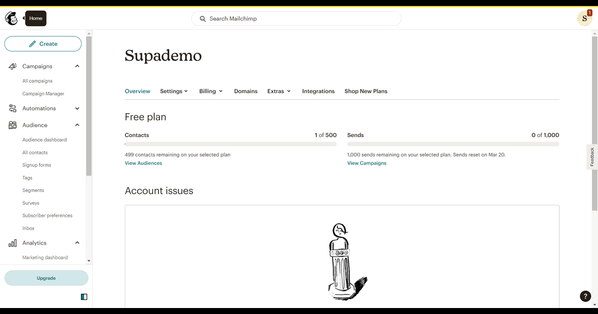 How to add an integration to your Mailchimp Account screenshot
