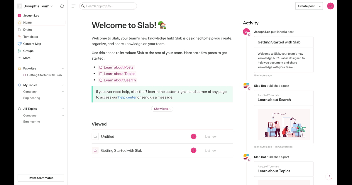 How to embed Supademo in Slab screenshot