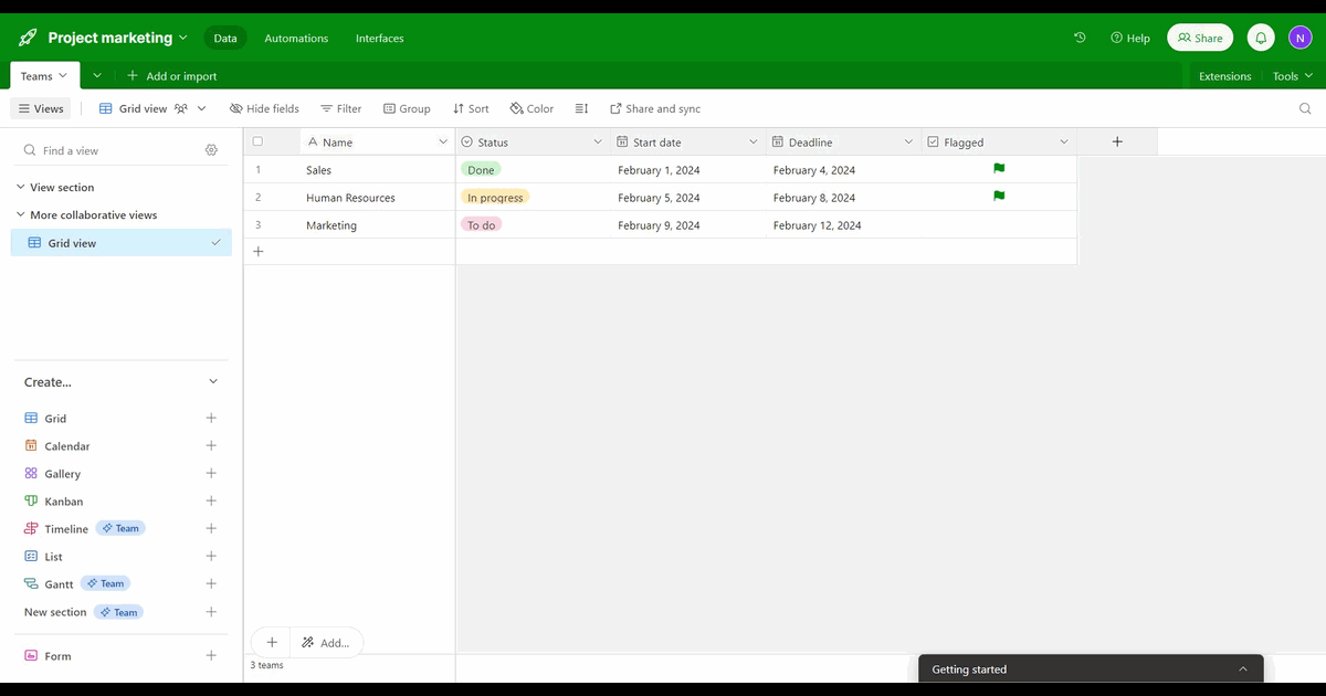 How to edit fields in Airtable screenshot