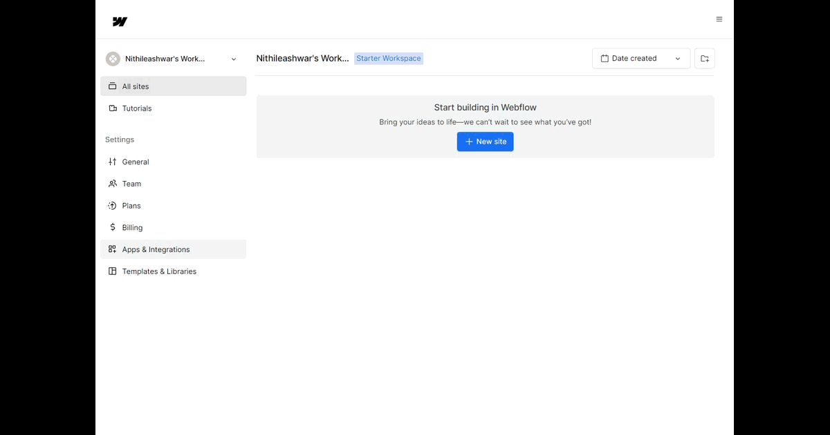 How to integrate apps in Webflow screenshot