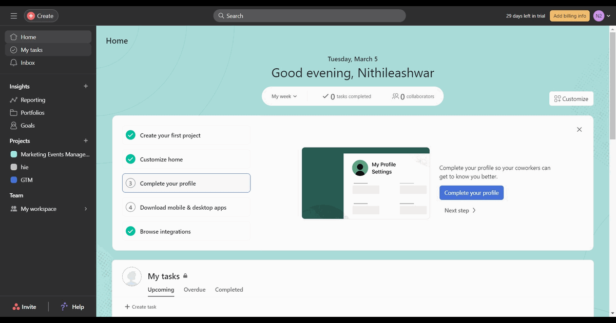 How to export your task in CSV on Asana screenshot