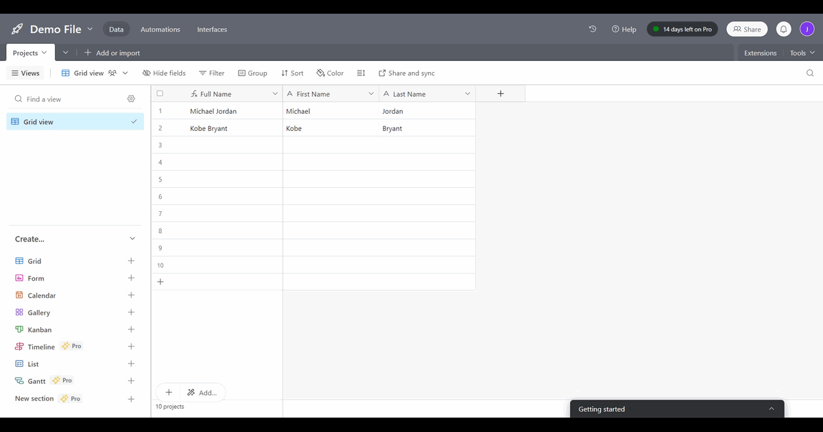 How to delete an interface on Airtable screenshot