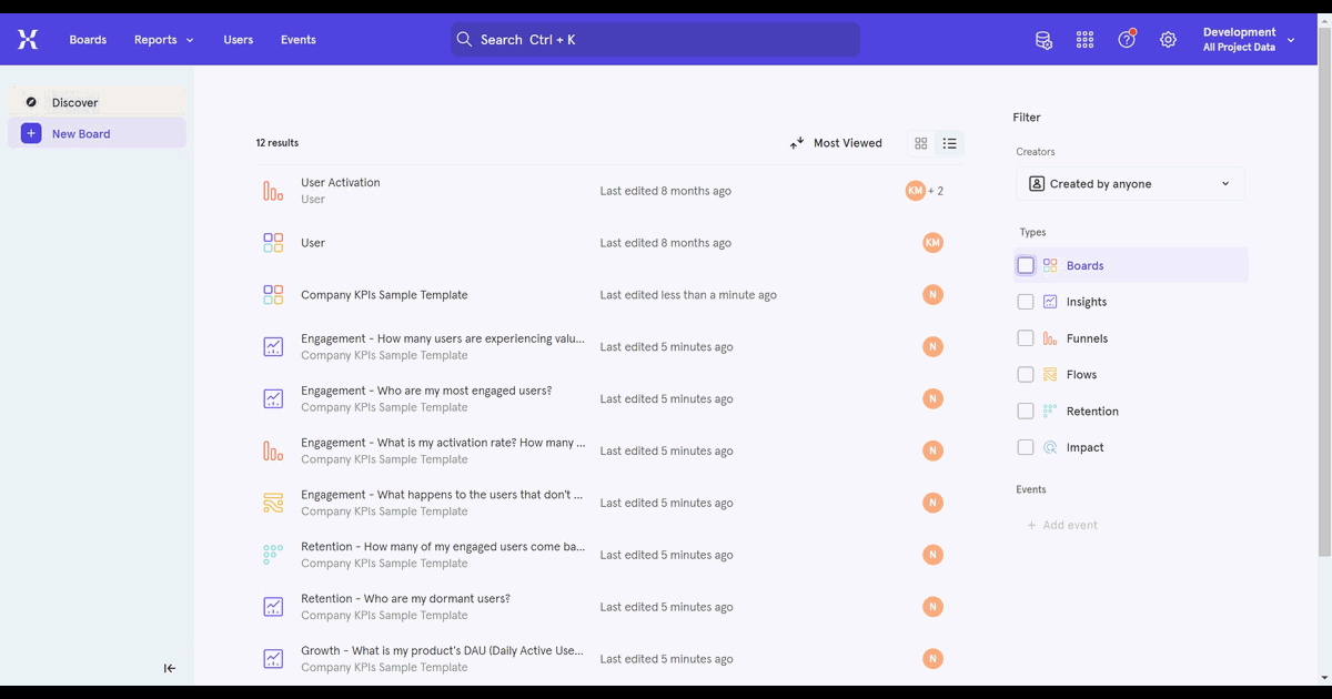 How to create and move a project in Mixpanel screenshot