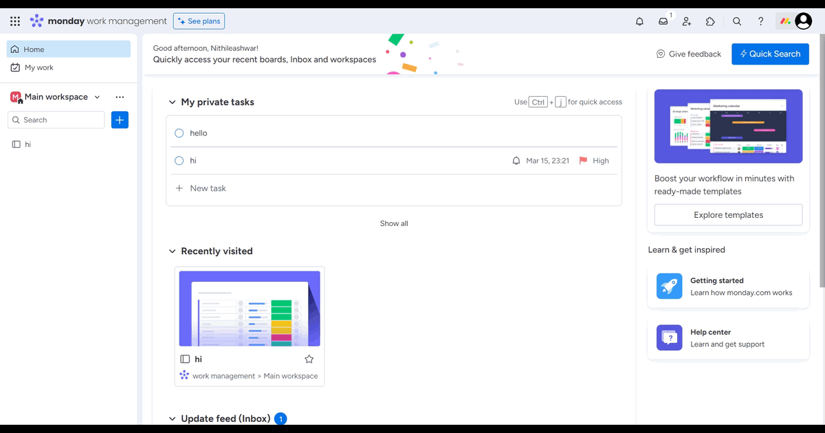 How to import data in Monday.com screenshot