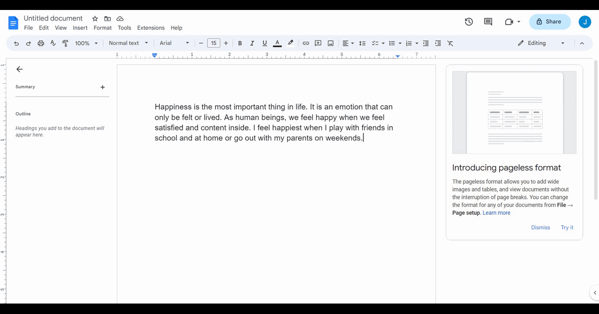 How to change and edit font in Google Docs screenshot