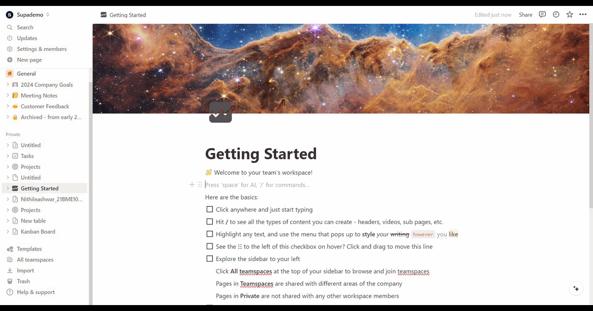 How to set reminders in Notion screenshot