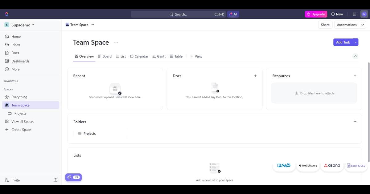 How to enable and create a notepad in ClickUp screenshot