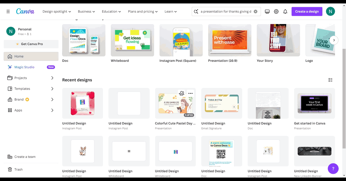 How to convert a Canva design to a PowerPoint presentation screenshot