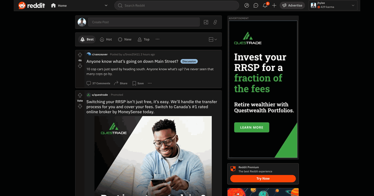 How to view your top story on Reddit screenshot