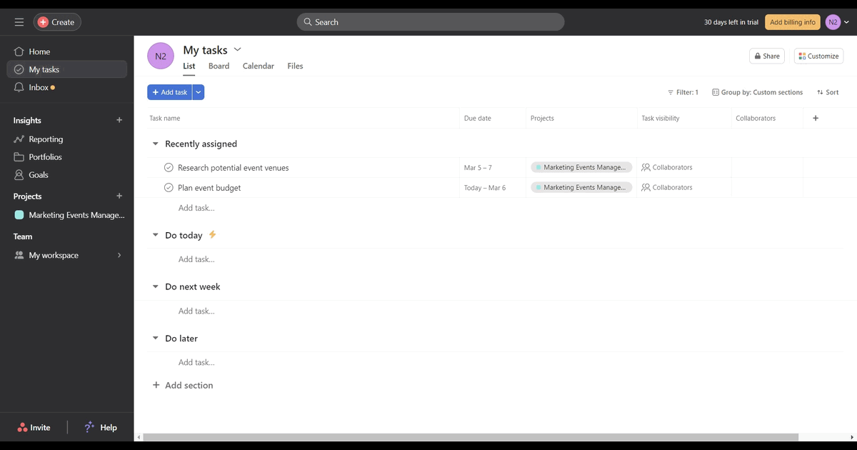 How to add task in multiple project in Asana screenshot