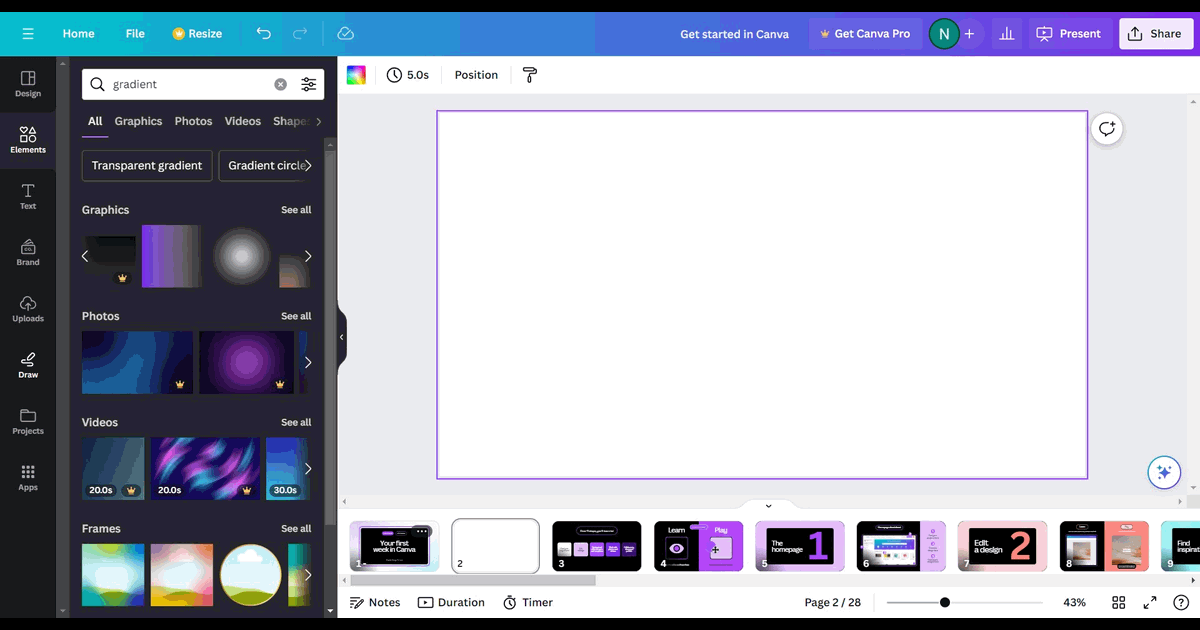 How to draw a line in Canva screenshot