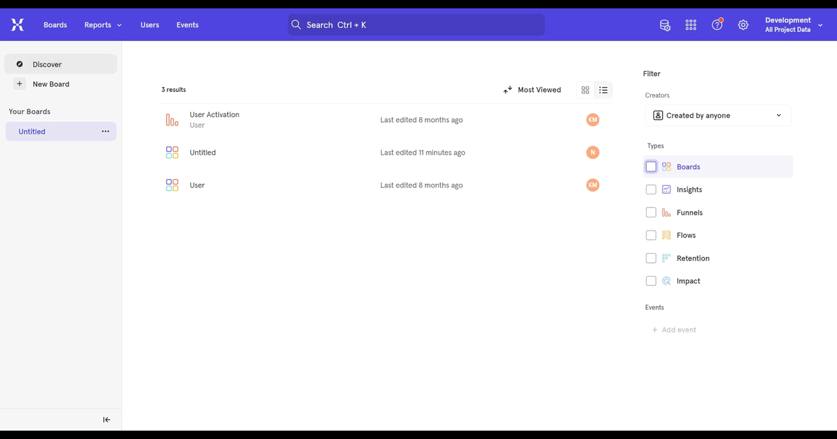 How to duplicate boards in Mixpanel screenshot