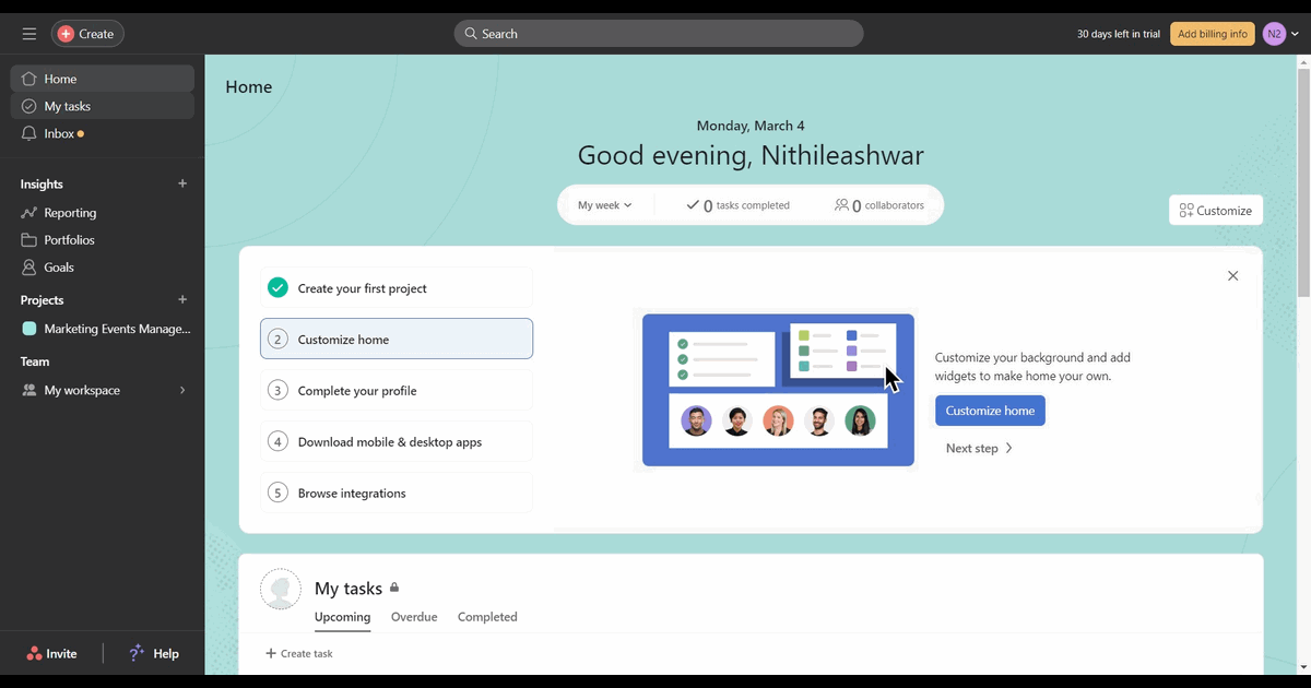 How to add a collaborator to a task in Asana screenshot