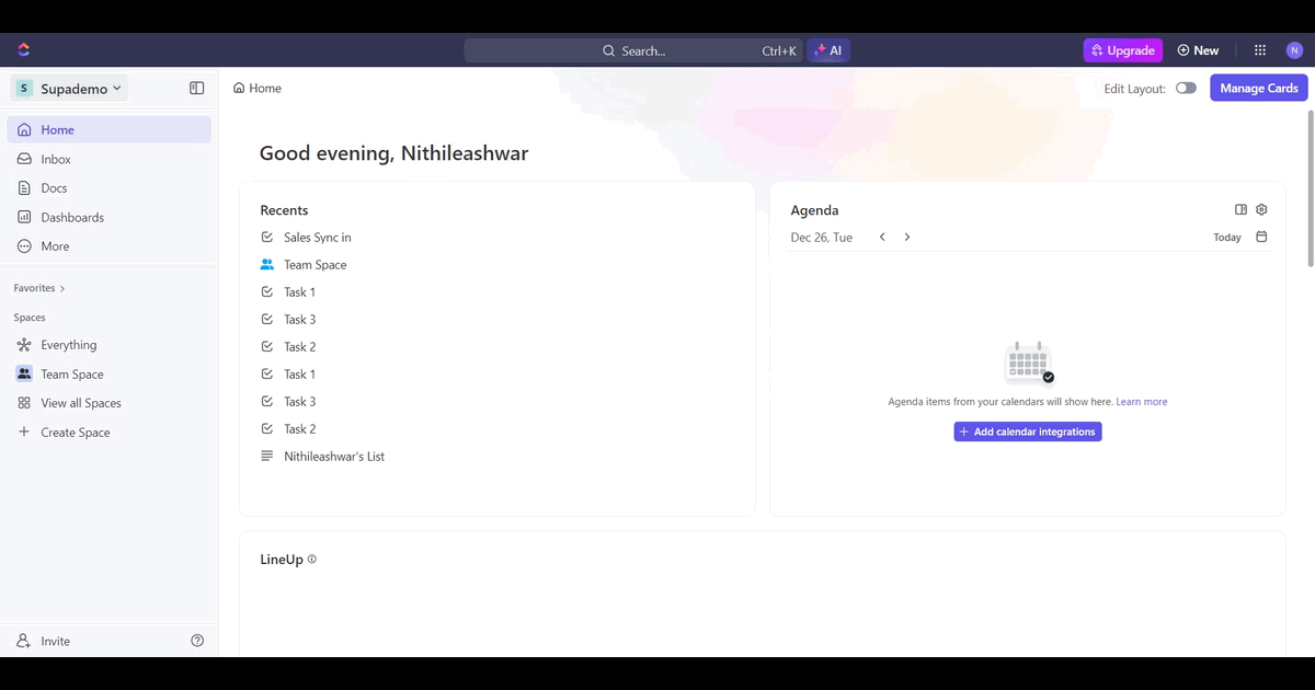 How to integrate Slack with ClickUp screenshot