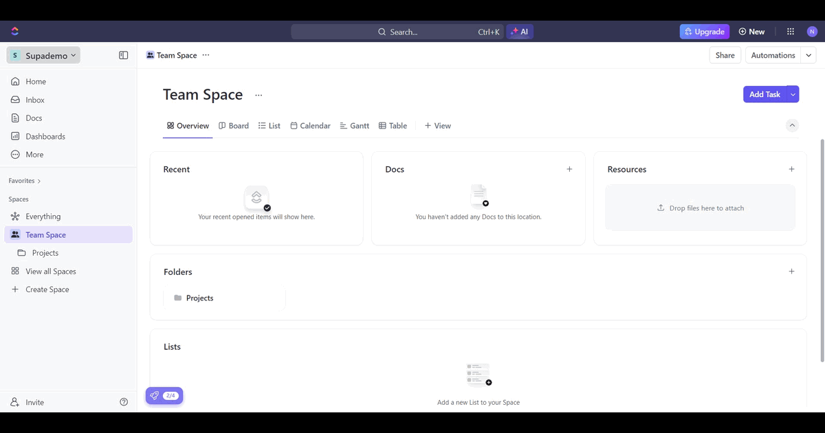 How to enable emails and use it in ClickUp screenshot