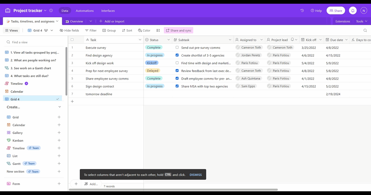 How to add formulas to fields in Airtable screenshot