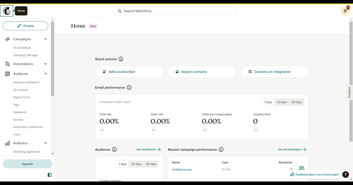 How to add a content to your campaign in Mailchimp screenshot