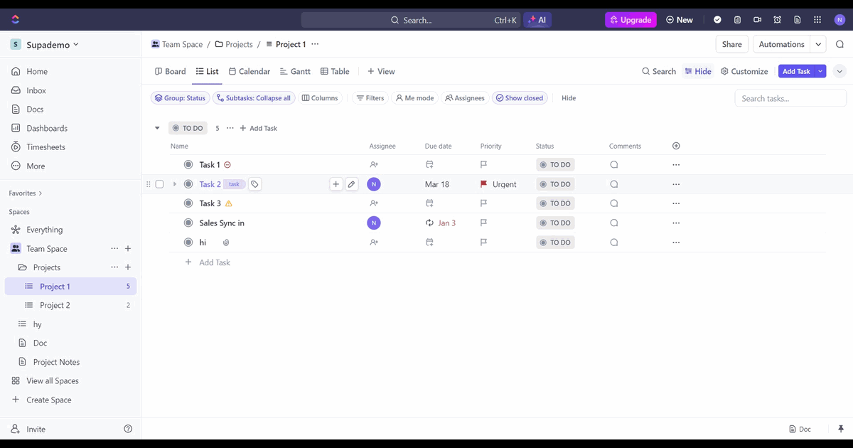 How to add a cover to your ClickUp doc screenshot
