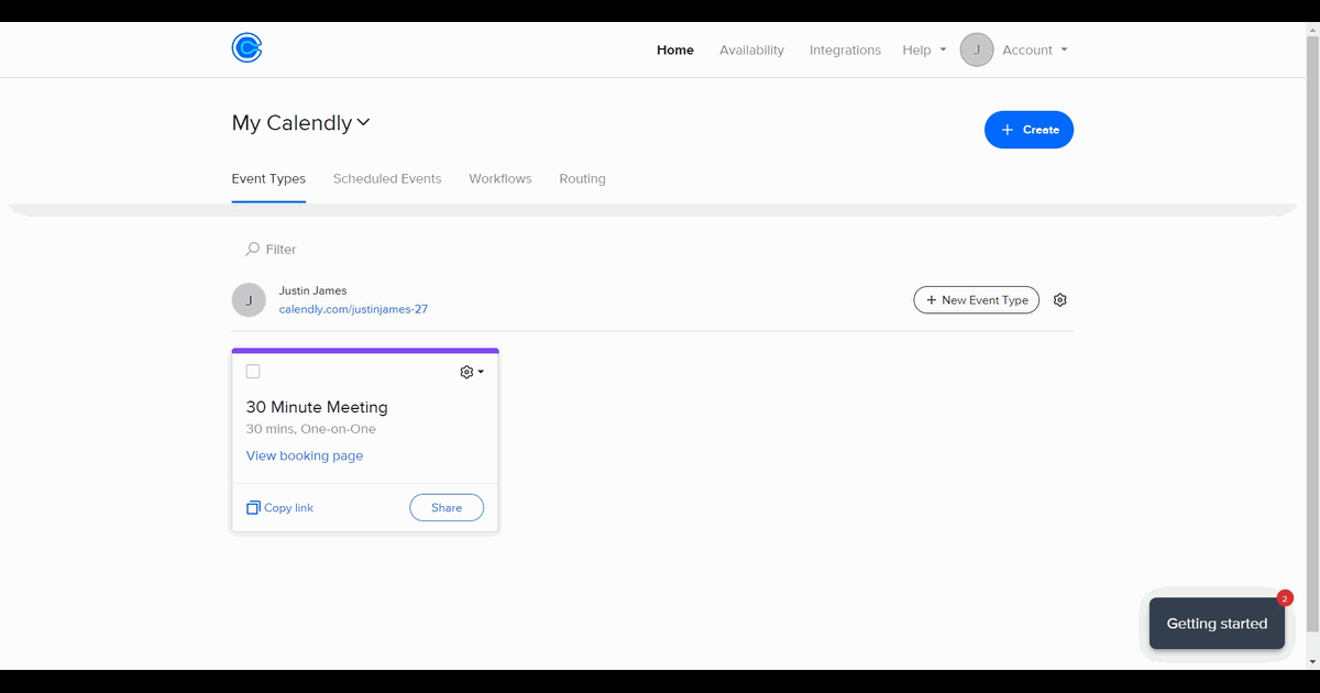How to set your working hours on Calendly screenshot
