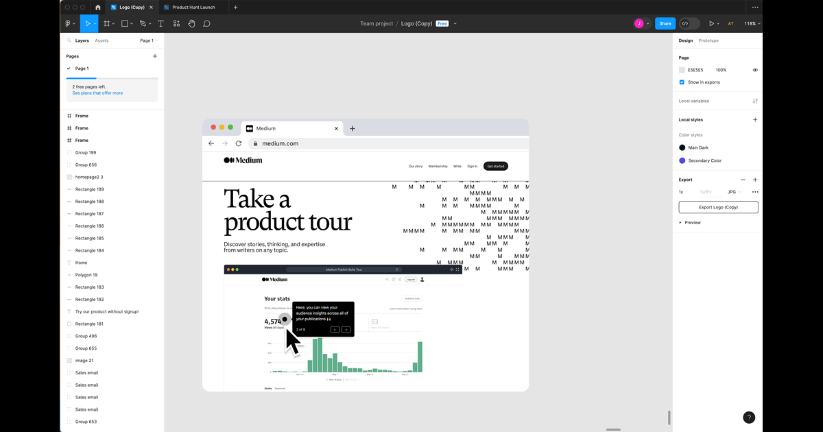 How to export file into PDF in Figma screenshot