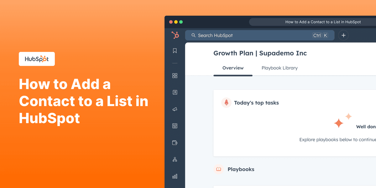 How to add a contact to a List in HubSpot screenshot