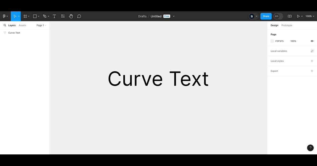 How to Curve Text in Figma screenshot