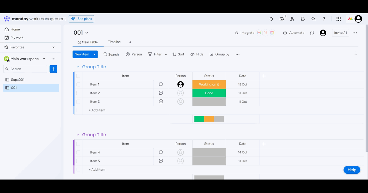 How to Create a Gantt Chart on Monday.com screenshot