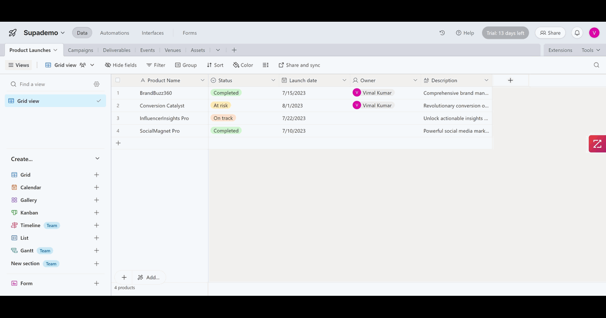 How to Link Records in Airtable screenshot