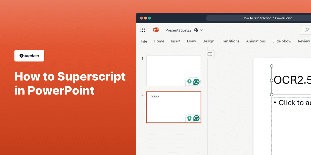 How to Superscript in PowerPoint screenshot