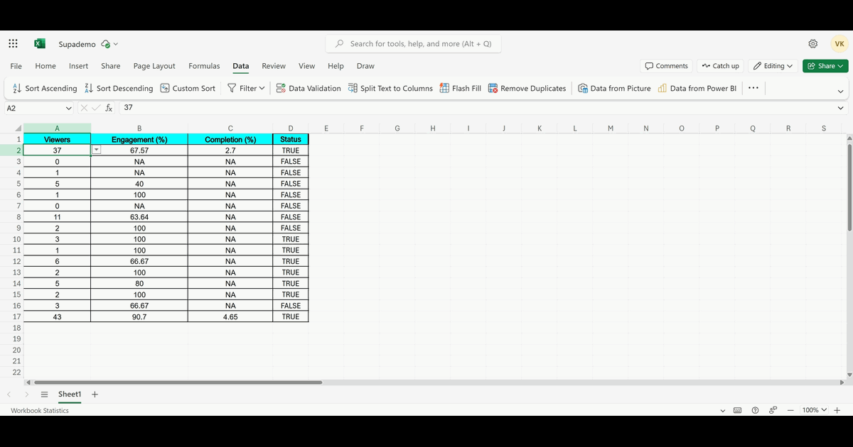 How to Alphabetize in Excel screenshot