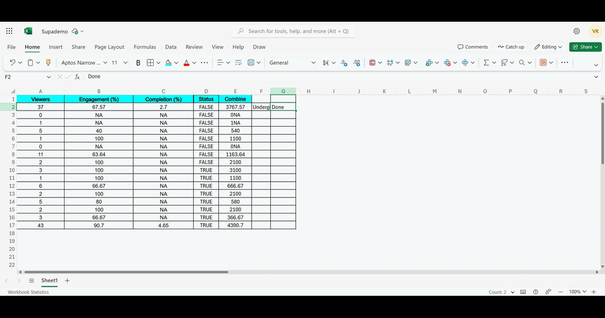 How to Wrap Text in Excel screenshot