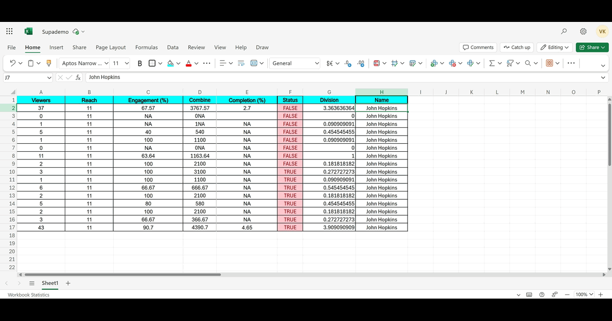 How to Split Cells in Excel screenshot