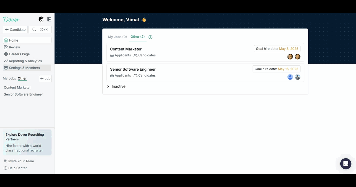 How to Set Your Interview Preferences in Dover screenshot