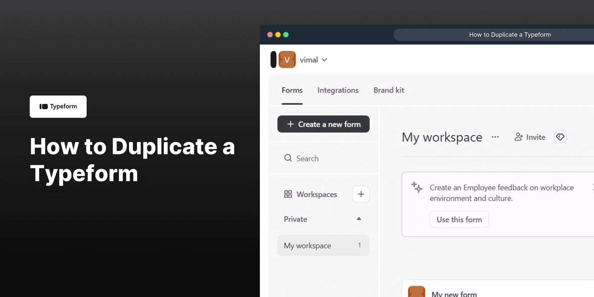 How to Duplicate a Typeform screenshot