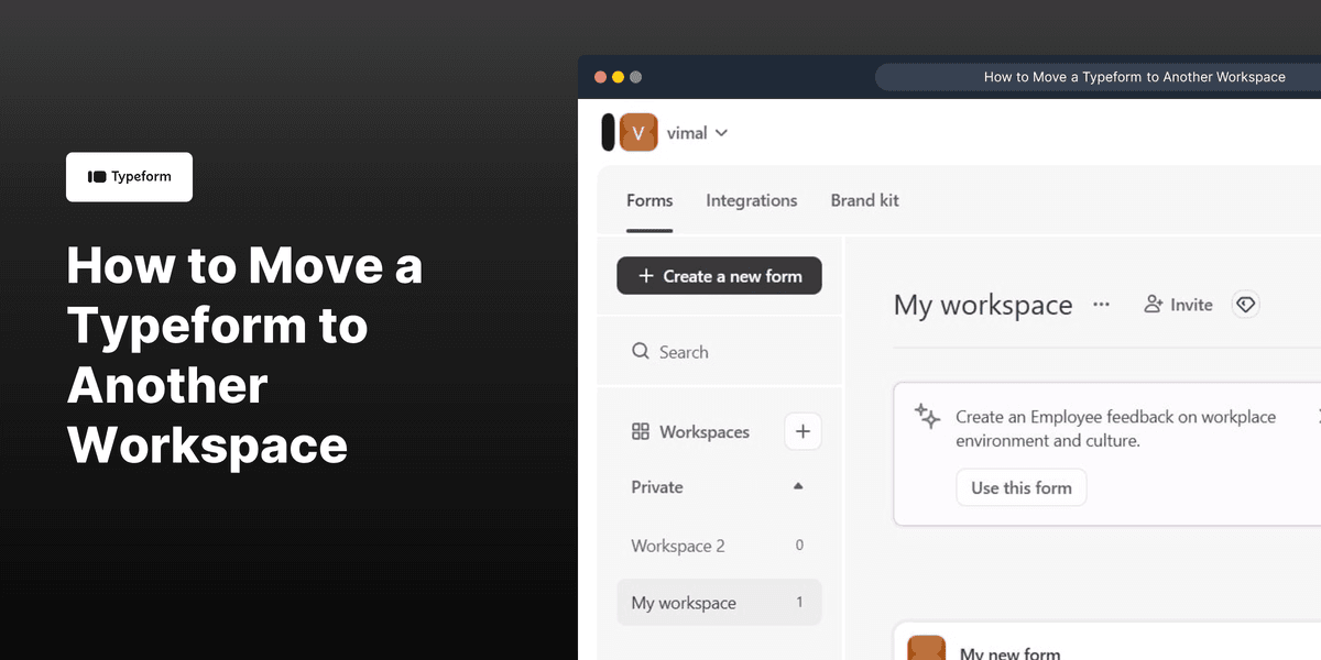 How to Move a Typeform to Another Workspace screenshot